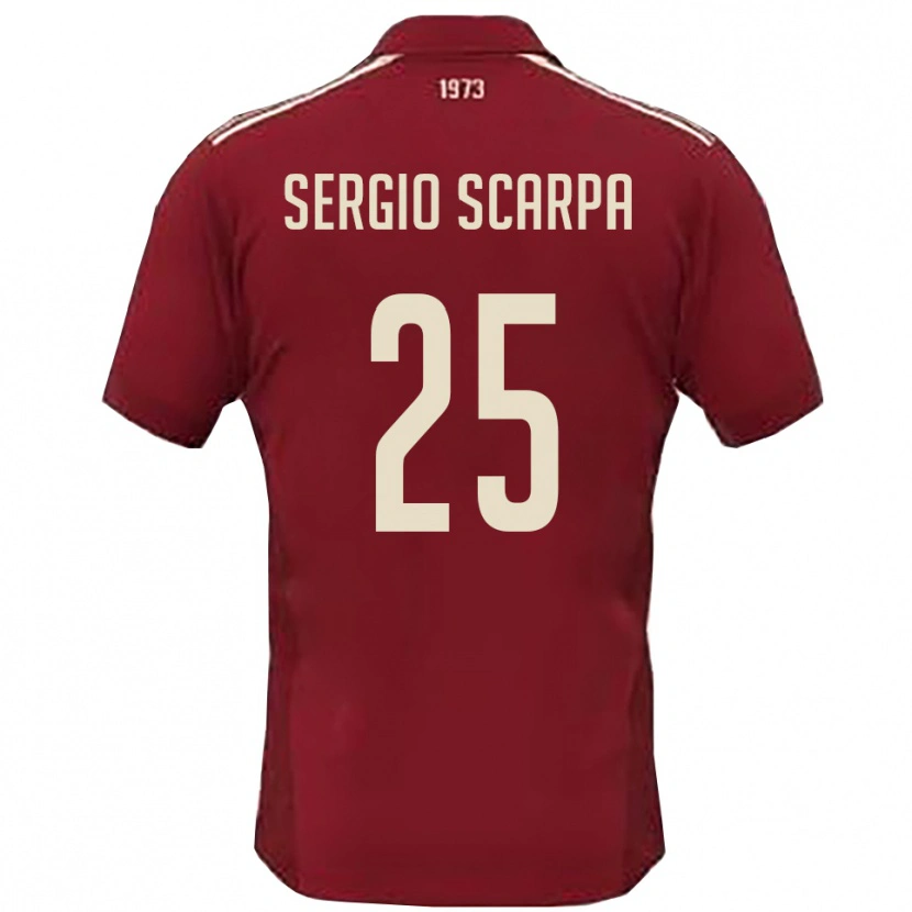 Danxen Dámské Nicolò Sergio Scarpa #25 Vínová Bílá Domů Hráčské Dresy 2025/26 Dres