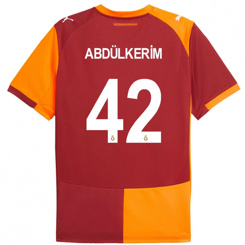 Danxen Dámské Abdülkerim Bardakcı #42 Červeno-Oranžová Domů Hráčské Dresy 2025/26 Dres
