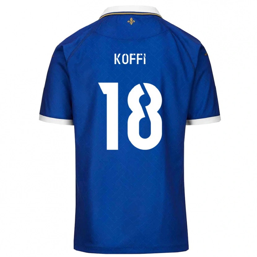 Danxen Dámské Patrick Koffi #18 Modrá Zlatá Domů Hráčské Dresy 2025/26 Dres