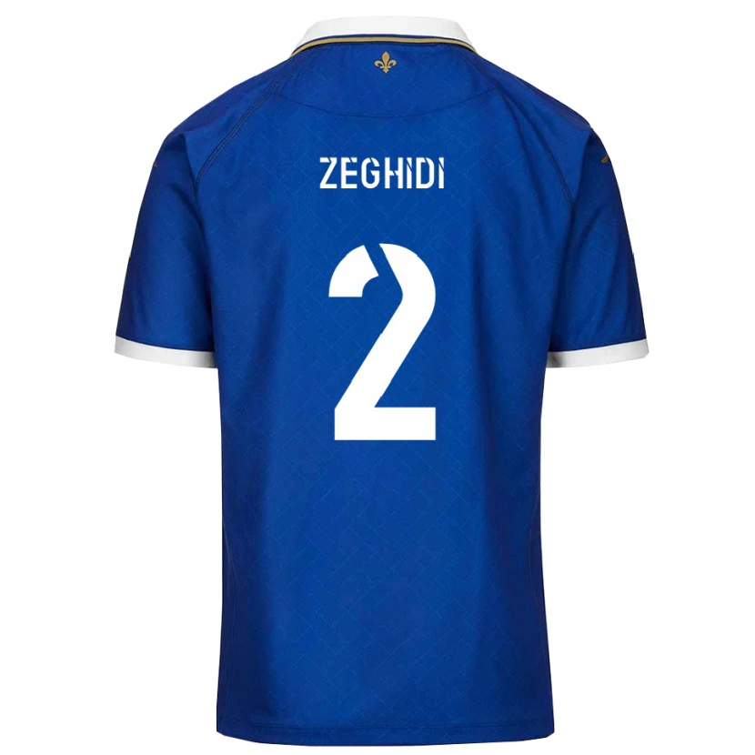 Danxen Dámské Yanis Zeghidi #2 Modrá Zlatá Domů Hráčské Dresy 2025/26 Dres