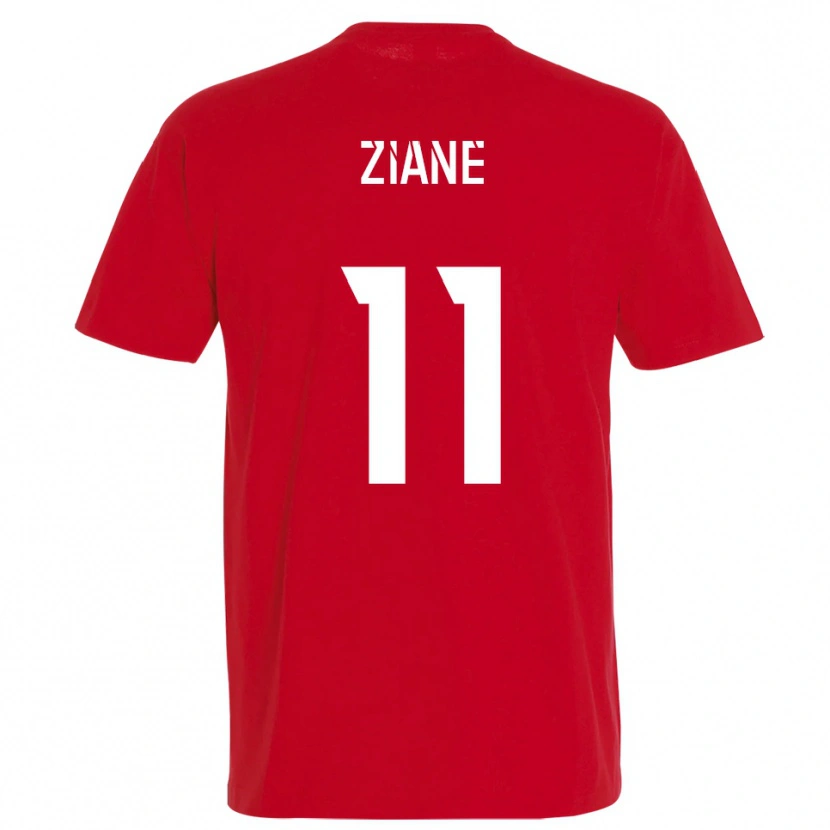Danxen Dámské Mohamed Ziane #11 Červená Žlutá Domů Hráčské Dresy 2025/26 Dres