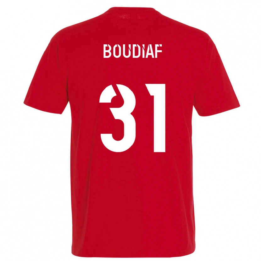 Danxen Dámské Ryad Boudiaf #31 Červená Žlutá Domů Hráčské Dresy 2025/26 Dres