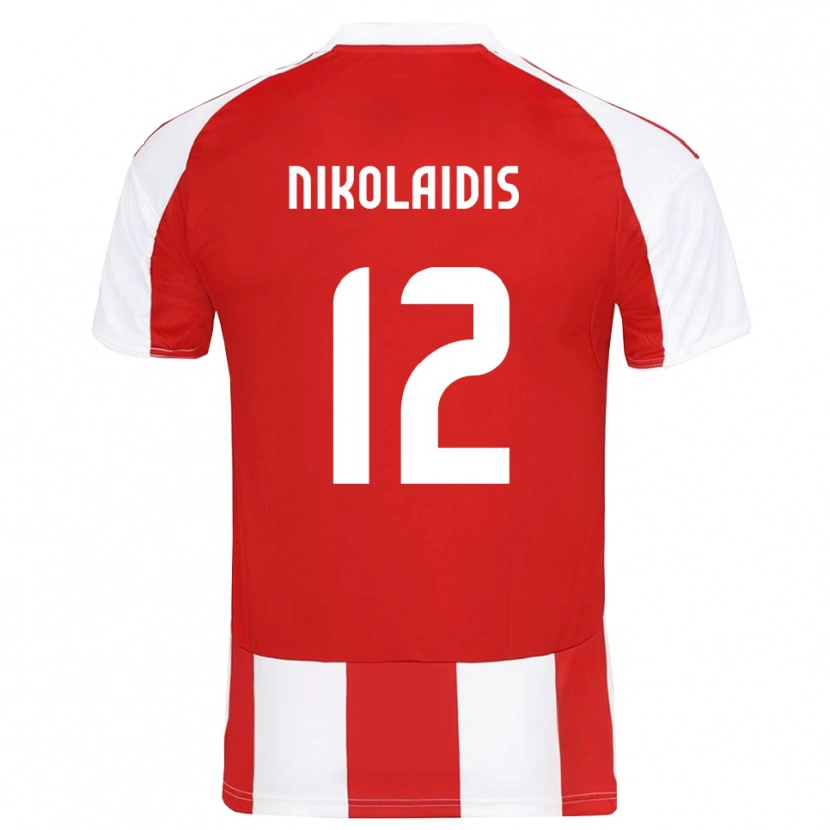 Danxen Dámské Georgios Nikolaidis #12 Červenobílá Domů Hráčské Dresy 2025/26 Dres