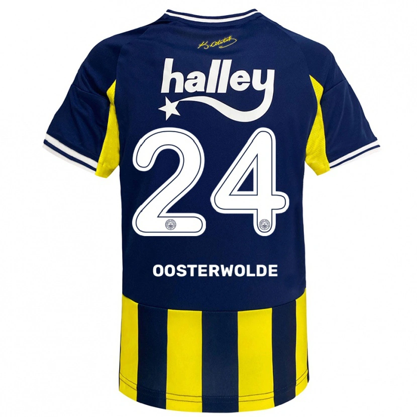 Danxen Dámské Jayden Oosterwolde #24 Žlutá Tmavě Modrá Bílá Domů Hráčské Dresy 2025/26 Dres