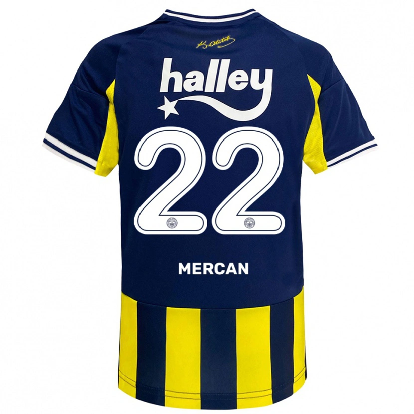 Danxen Dámské Levent Mercan #22 Žlutá Tmavě Modrá Bílá Domů Hráčské Dresy 2025/26 Dres