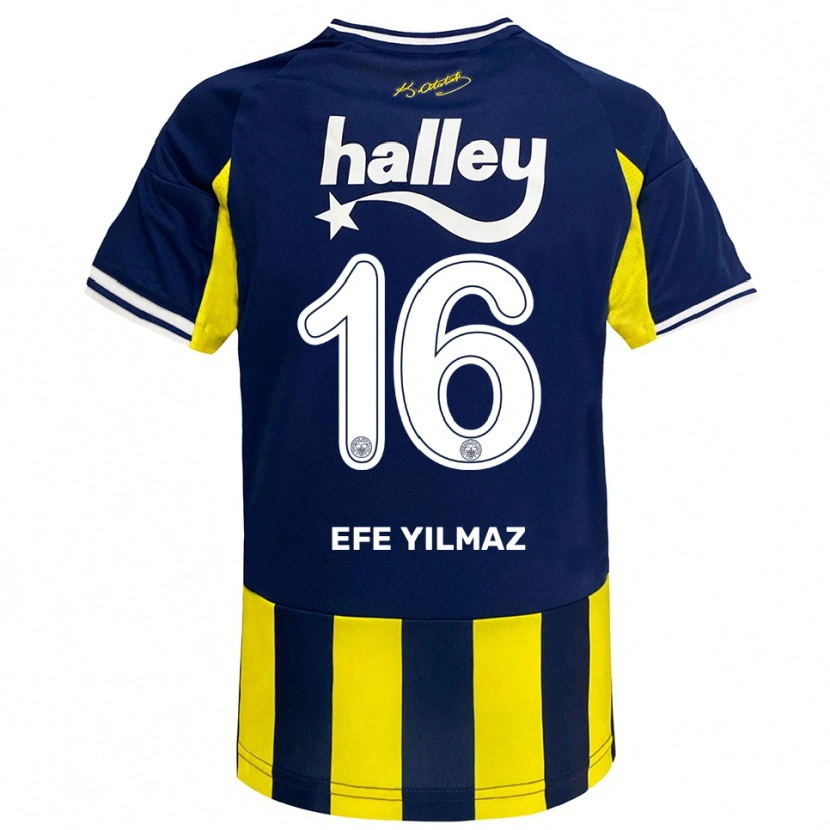 Danxen Dámské Efe Yılmaz #16 Žlutá Tmavě Modrá Bílá Domů Hráčské Dresy 2025/26 Dres