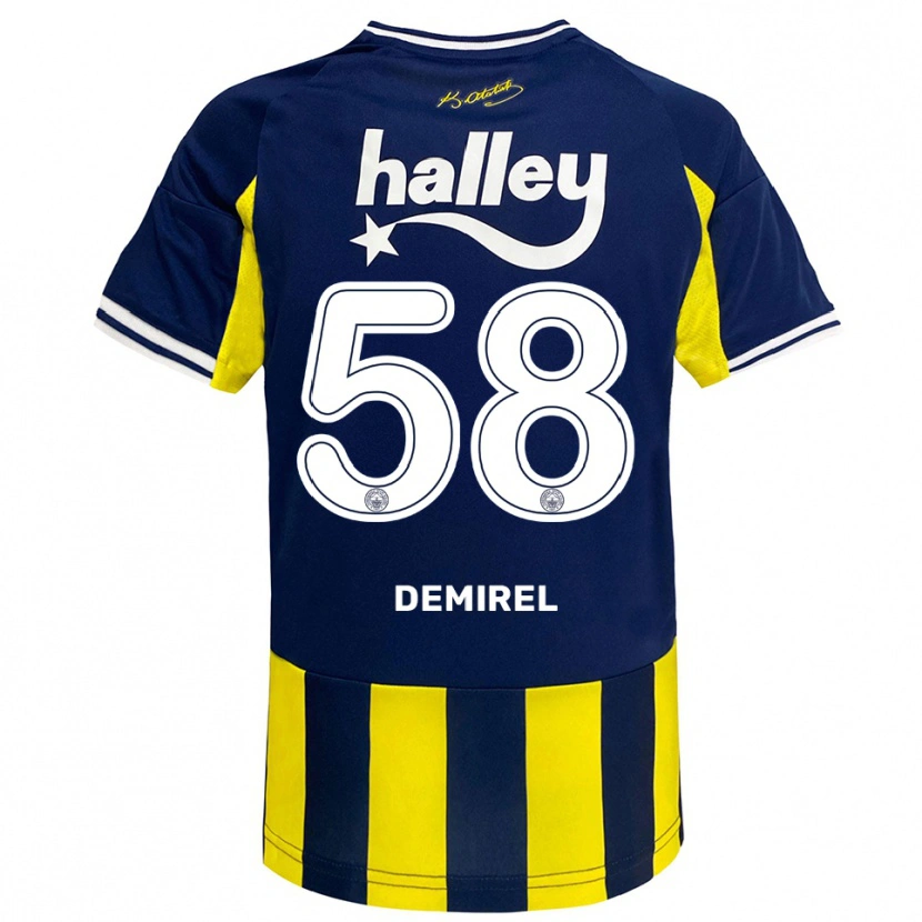 Danxen Dámské Görkem Demirel #58 Žlutá Tmavě Modrá Bílá Domů Hráčské Dresy 2025/26 Dres