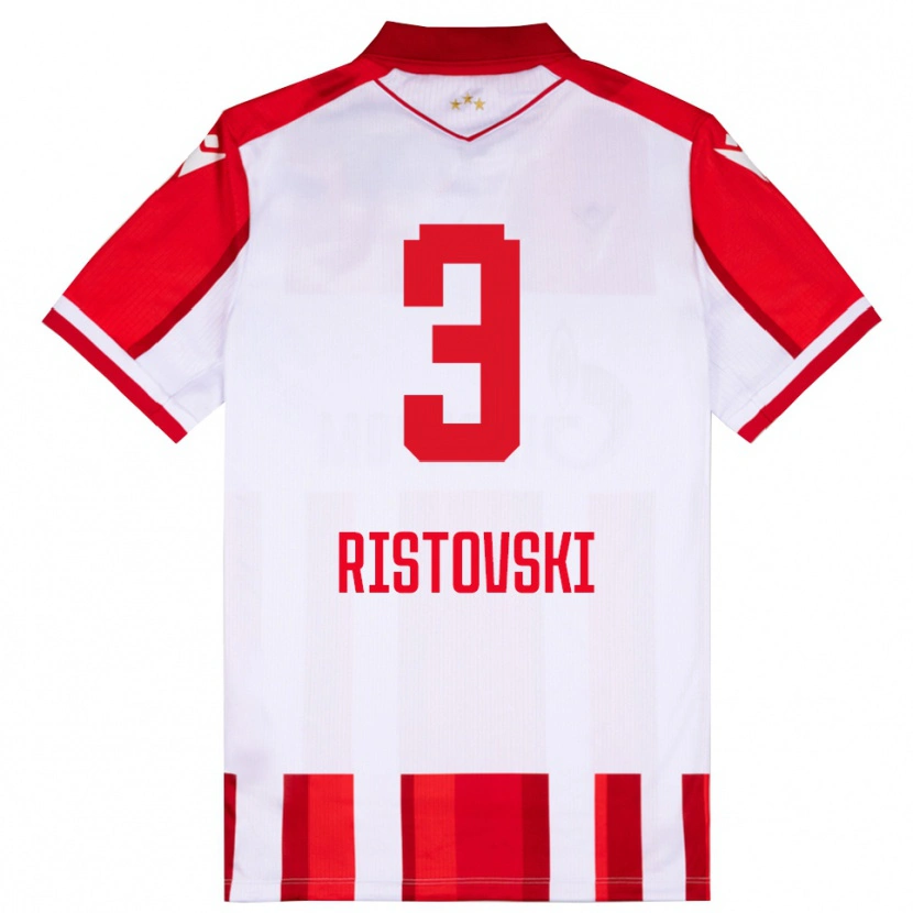 Danxen Dámské Gorazd Ristovski #3 Červenobílá Domů Hráčské Dresy 2025/26 Dres