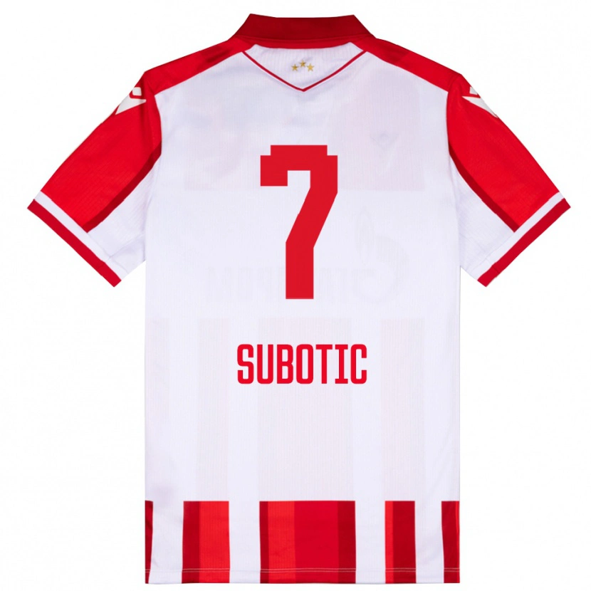 Danxen Dámské Vasilije Subotic #7 Červenobílá Domů Hráčské Dresy 2025/26 Dres