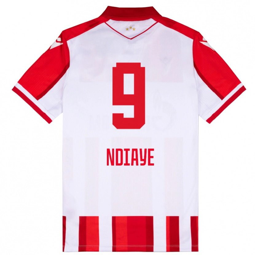 Danxen Dámské Cherif Ndiaye #9 Červenobílá Domů Hráčské Dresy 2025/26 Dres