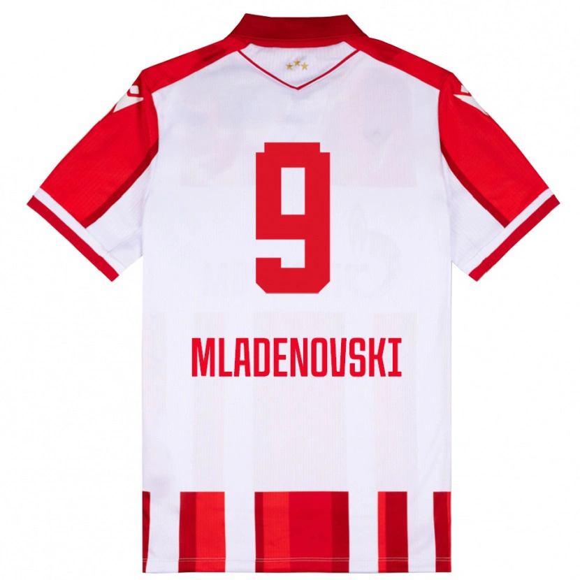 Danxen Dámské Stefan Mladenovski #9 Červenobílá Domů Hráčské Dresy 2025/26 Dres
