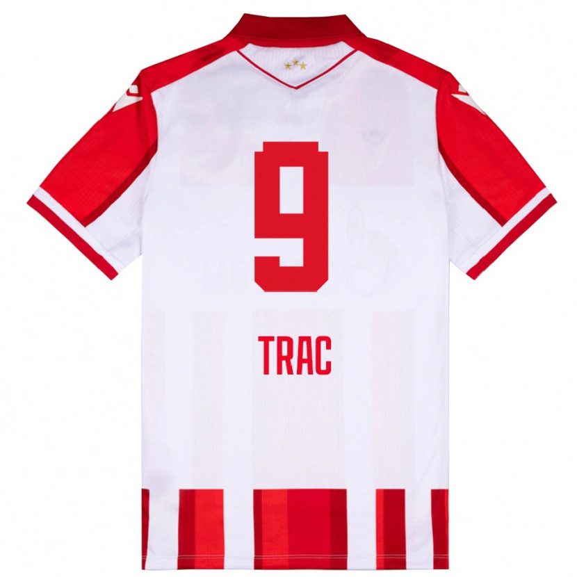 Danxen Dámské Jovan Trac #9 Červenobílá Domů Hráčské Dresy 2025/26 Dres