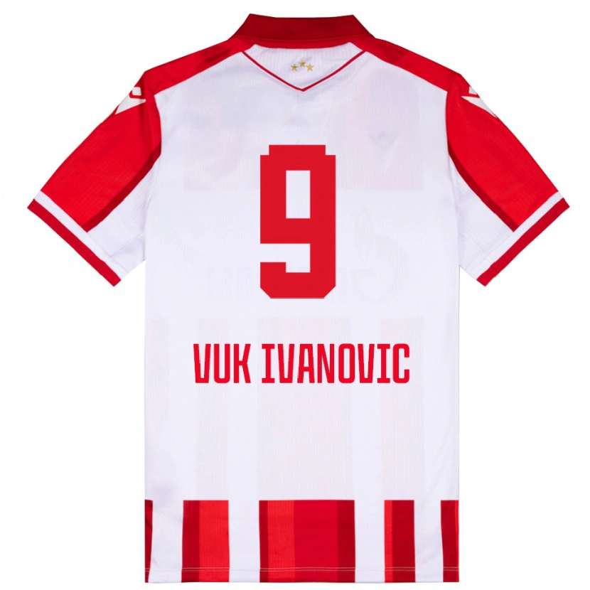 Danxen Dámské Vuk Ivanovic #9 Červenobílá Domů Hráčské Dresy 2025/26 Dres