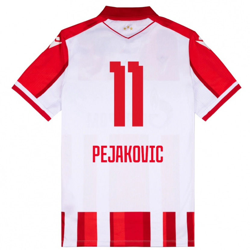 Danxen Dámské Andrija Pejakovic #11 Červenobílá Domů Hráčské Dresy 2025/26 Dres