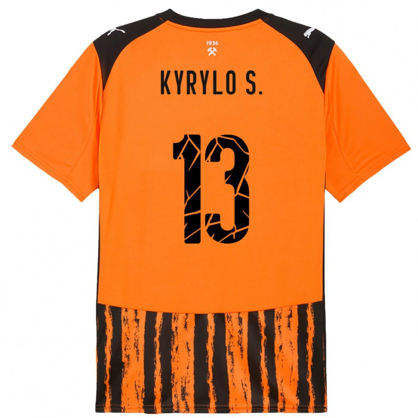 Danxen Dámské Kyrylo Savchenko #13 Oranžová Černá Domů Hráčské Dresy 2025/26 Dres