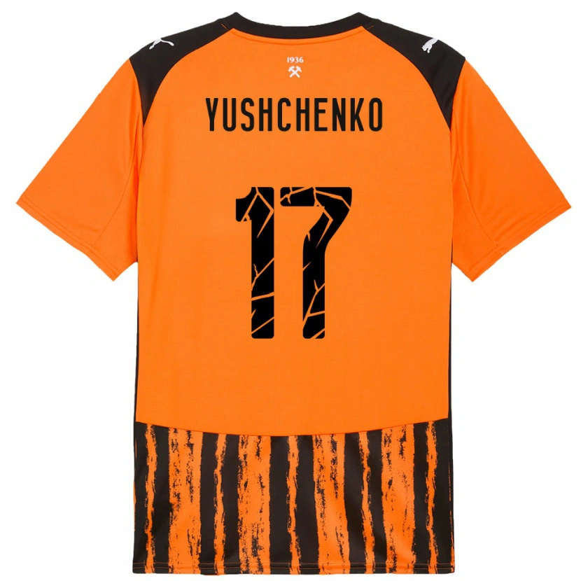 Danxen Dámské Oleksandr Yushchenko #17 Oranžová Černá Domů Hráčské Dresy 2025/26 Dres
