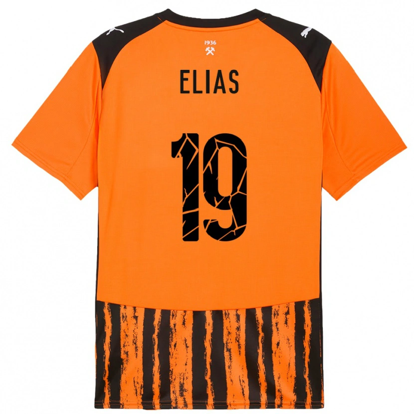 Danxen Dámské Kauã Elias #19 Oranžová Černá Domů Hráčské Dresy 2025/26 Dres