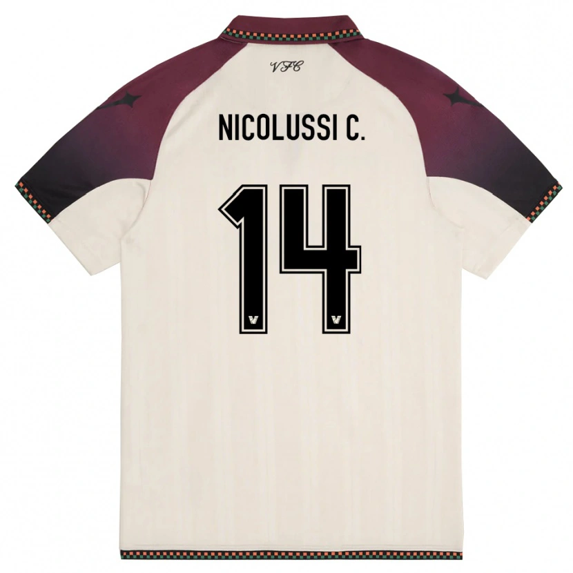 Danxen Dámské Hans Nicolussi Caviglia #14 Krémově Vínová Daleko Hráčské Dresy 2025/26 Dres