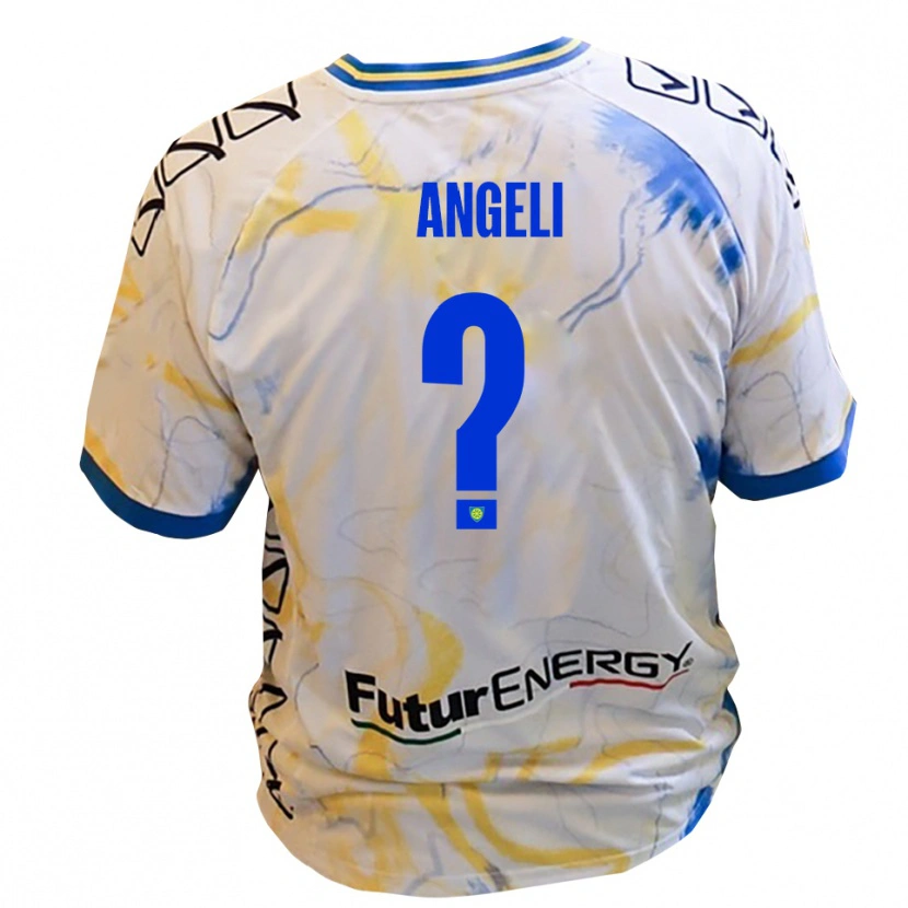 Danxen Dámské Mattia Angeli #0 Bílá Žlutá Modrá Daleko Hráčské Dresy 2025/26 Dres