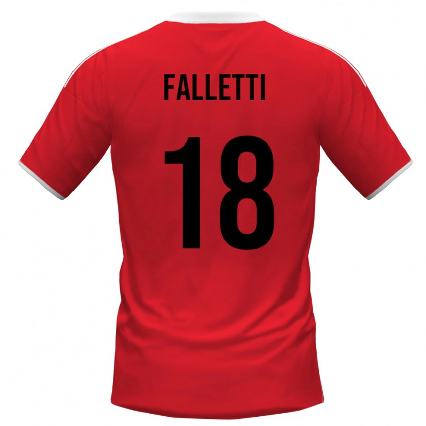 Danxen Dámské César Falletti #18 Červenobílá Daleko Hráčské Dresy 2025/26 Dres