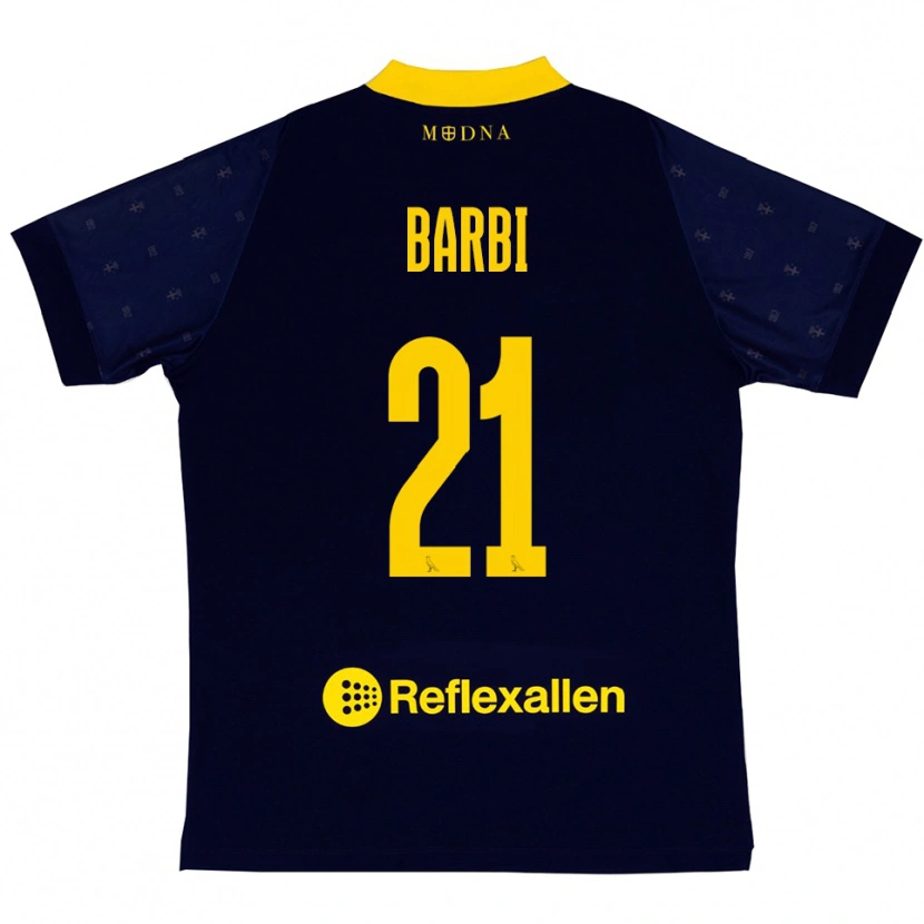 Danxen Dámské Edoardo Barbi #21 Tmavě Modrá Žlutá Daleko Hráčské Dresy 2025/26 Dres
