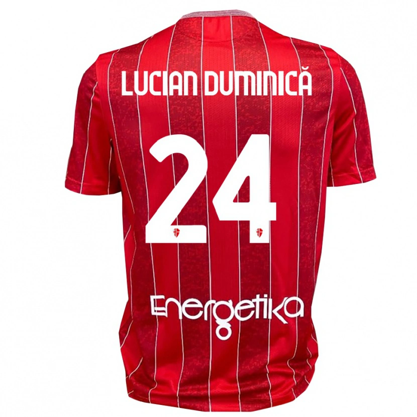 Danxen Dámské Nicolae Lucian Duminică #24 Červenobílá Daleko Hráčské Dresy 2025/26 Dres
