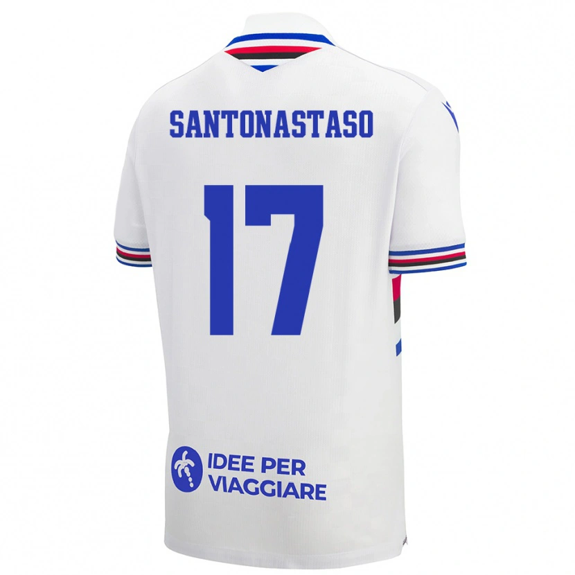 Danxen Dámské Vincenzo Santonastaso #17 Bílo-Modročervená Daleko Hráčské Dresy 2025/26 Dres