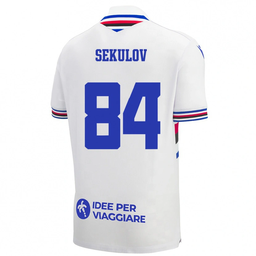 Danxen Dámské Nikola Sekulov #84 Bílo-Modročervená Daleko Hráčské Dresy 2025/26 Dres