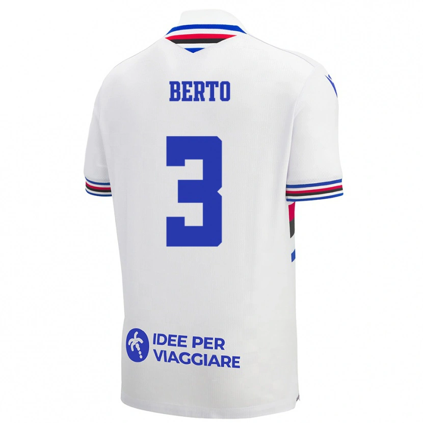 Danxen Dámské Nicolò Berto #3 Bílo-Modročervená Daleko Hráčské Dresy 2025/26 Dres