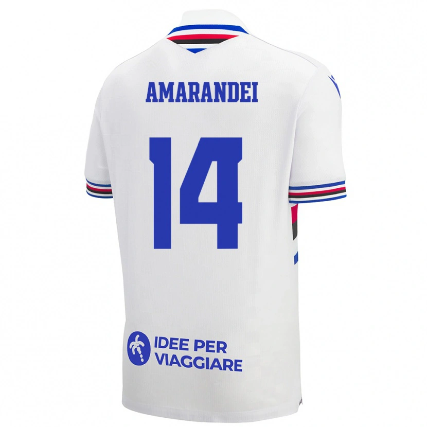 Danxen Dámské Ștefan Amarandei #14 Bílo-Modročervená Daleko Hráčské Dresy 2025/26 Dres