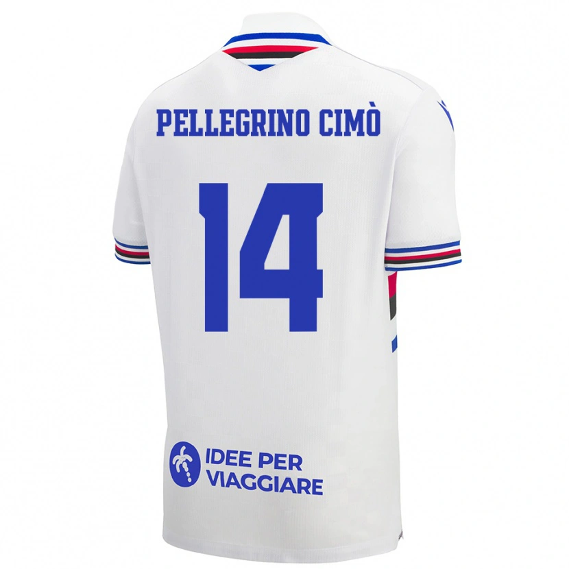 Danxen Dámské Giada Pellegrino Cimò #14 Bílo-Modročervená Daleko Hráčské Dresy 2025/26 Dres