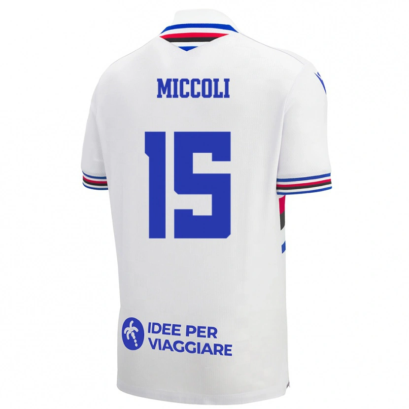 Danxen Dámské Diego Miccoli #15 Bílo-Modročervená Daleko Hráčské Dresy 2025/26 Dres