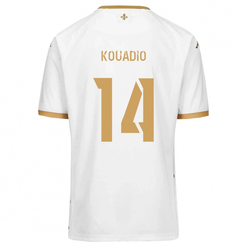 Danxen Dámské Loïc Kouadio #14 Bílá Zlatá Daleko Hráčské Dresy 2025/26 Dres
