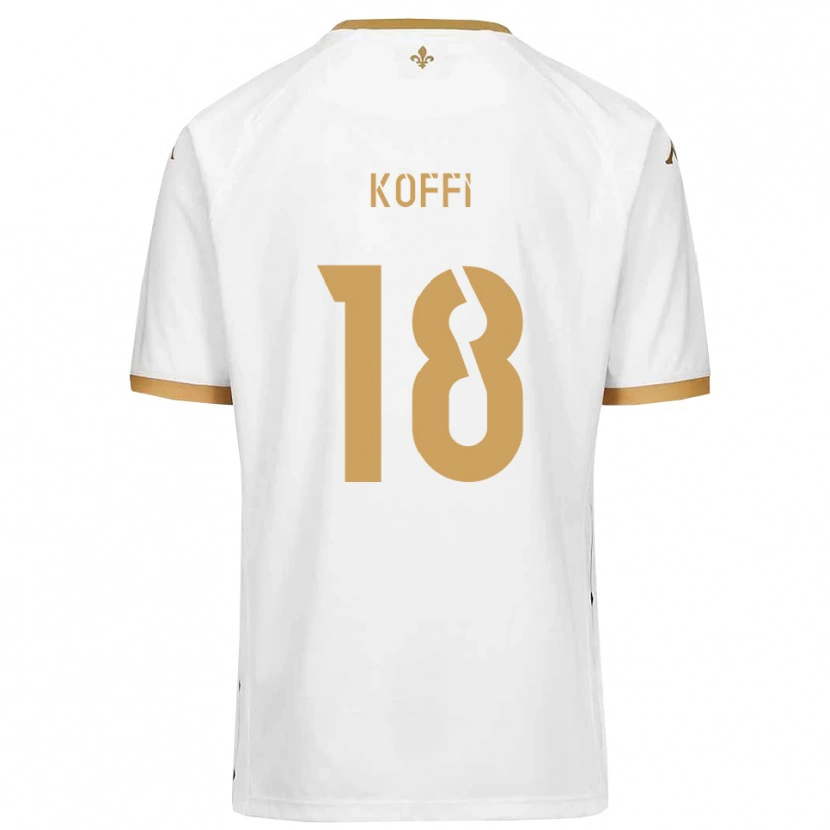 Danxen Dámské Patrick Koffi #18 Bílá Zlatá Daleko Hráčské Dresy 2025/26 Dres