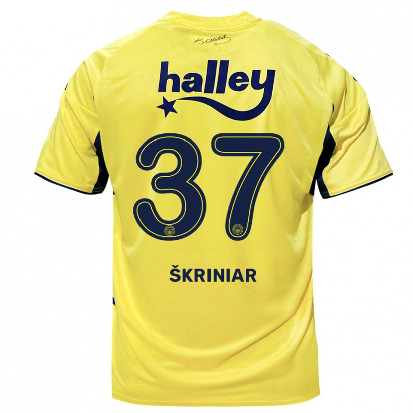 Danxen Dámské Milan Škriniar #37 Žlutá Tmavě Modrá Daleko Hráčské Dresy 2025/26 Dres