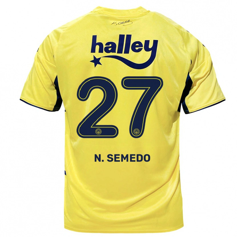 Danxen Dámské Nélson Semedo #27 Žlutá Tmavě Modrá Daleko Hráčské Dresy 2025/26 Dres