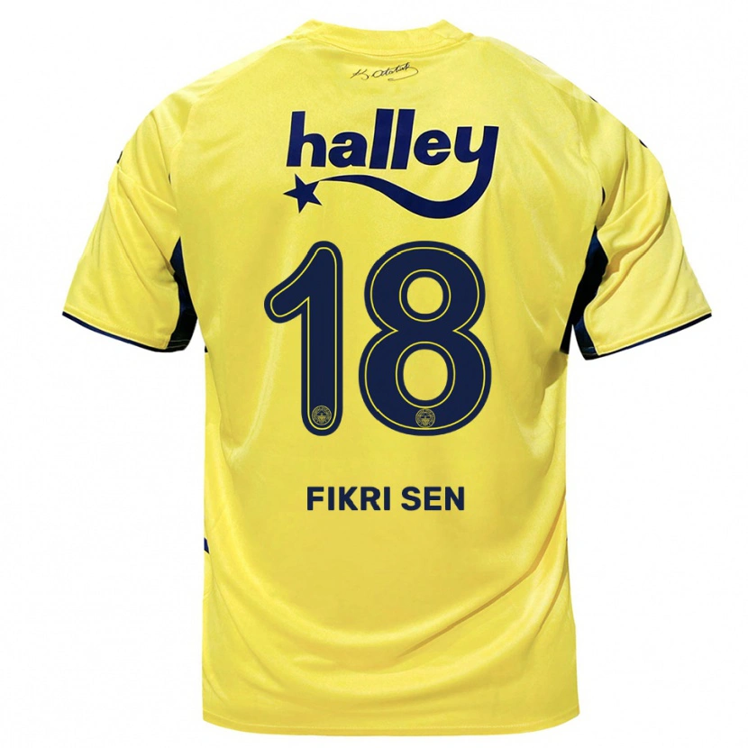 Danxen Dámské Yağız Fikri Şen #18 Žlutá Tmavě Modrá Daleko Hráčské Dresy 2025/26 Dres