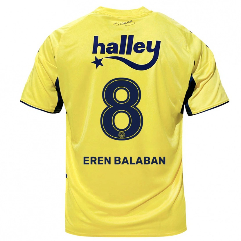 Danxen Dámské Aziz Eren Balaban #8 Žlutá Tmavě Modrá Daleko Hráčské Dresy 2025/26 Dres