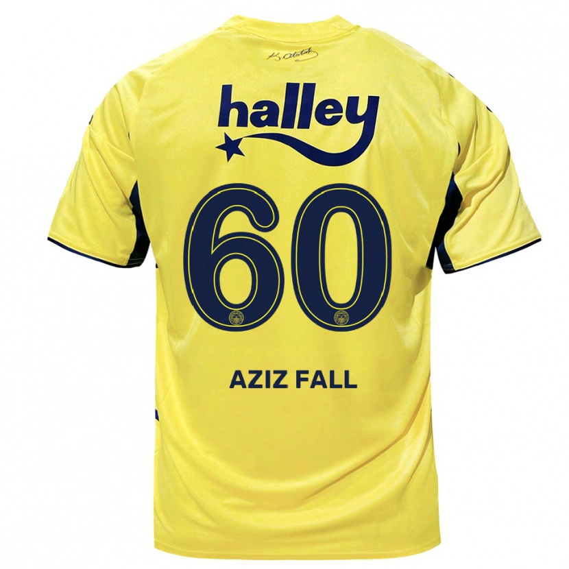 Danxen Dámské Abdou Aziz Fall #60 Žlutá Tmavě Modrá Daleko Hráčské Dresy 2025/26 Dres