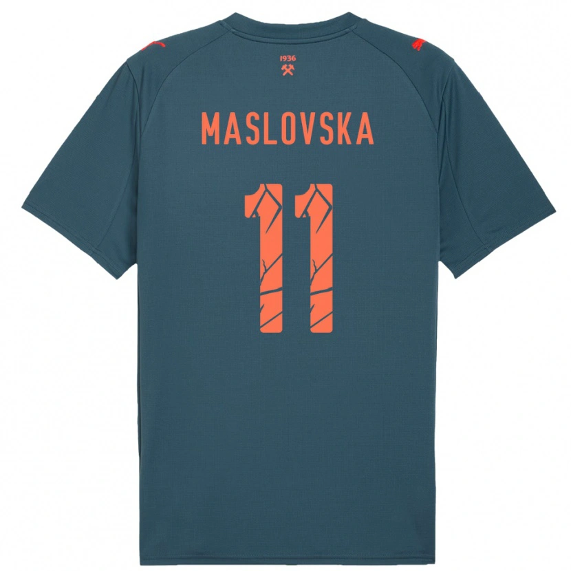 Danxen Dámské Yelyzaveta Maslovska #11 Tmavě Modrá Červená Daleko Hráčské Dresy 2025/26 Dres