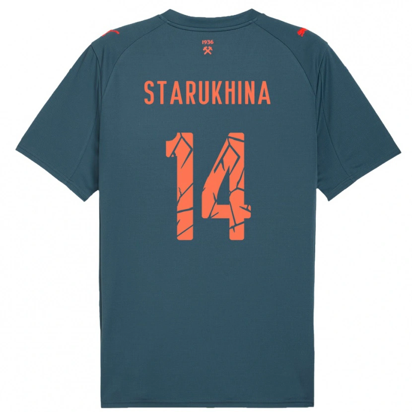Danxen Dámské Alina Starukhina #14 Tmavě Modrá Červená Daleko Hráčské Dresy 2025/26 Dres