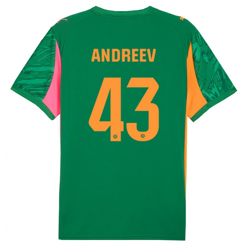 Danxen Dětské Aleksandar Andreev #43 Zelená Oranžová Brankář Dresy 2025/26 Dres
