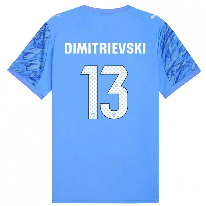 Danxen Dětské Stole Dimitrievski #13 Modrá Bílá Brankář Dresy 2025/26 Dres