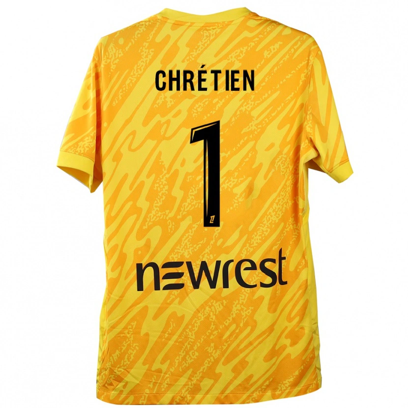 Danxen Dětské Jean-Pierre Chrétien #1 Žlutá Černá Brankář Dresy 2025/26 Dres