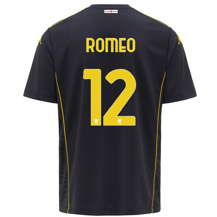 Danxen Dětské Emanuele Romeo #12 Černá Žlutá Brankář Dresy 2025/26 Dres
