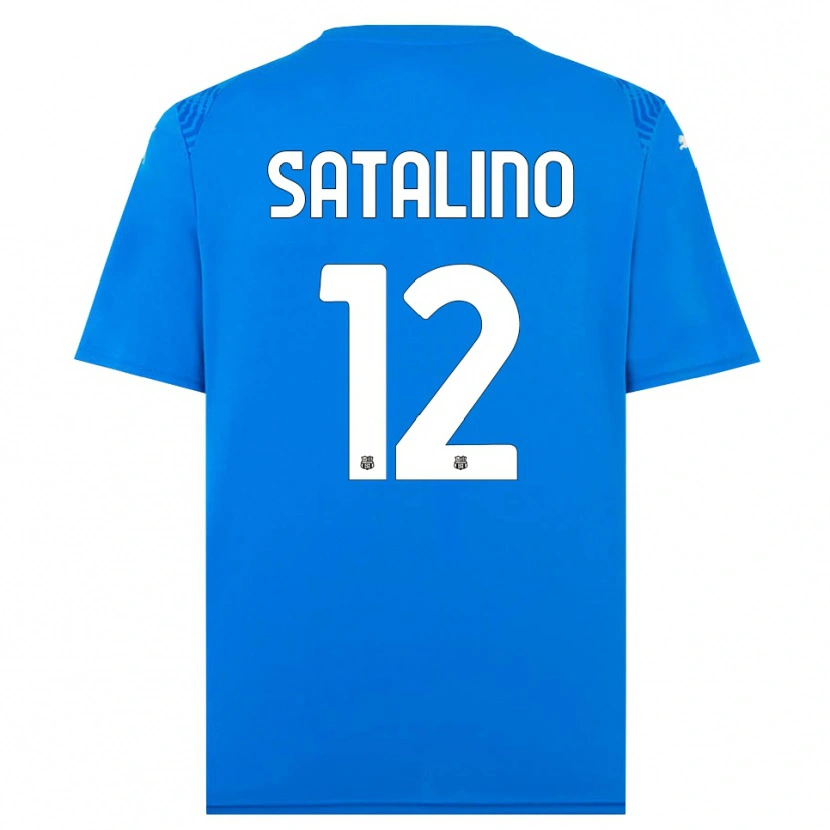 Danxen Dětské Giacomo Satalino #12 Modrá Bílá Brankář Dresy 2025/26 Dres
