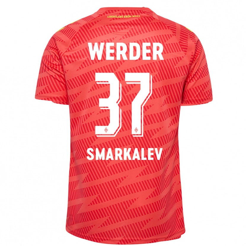Danxen Dětské Stefan Smarkalev #37 Červená Žlutá Brankář Dresy 2025/26 Dres