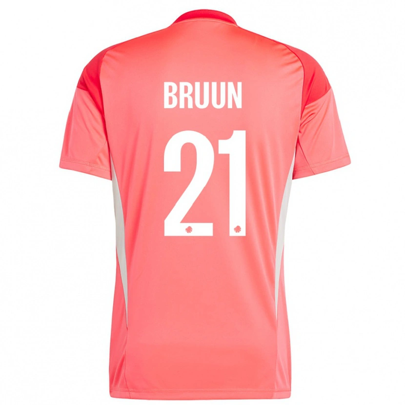 Danxen Dětské Alfred Bruun #21 Červená Bílá Brankář Dresy 2025/26 Dres