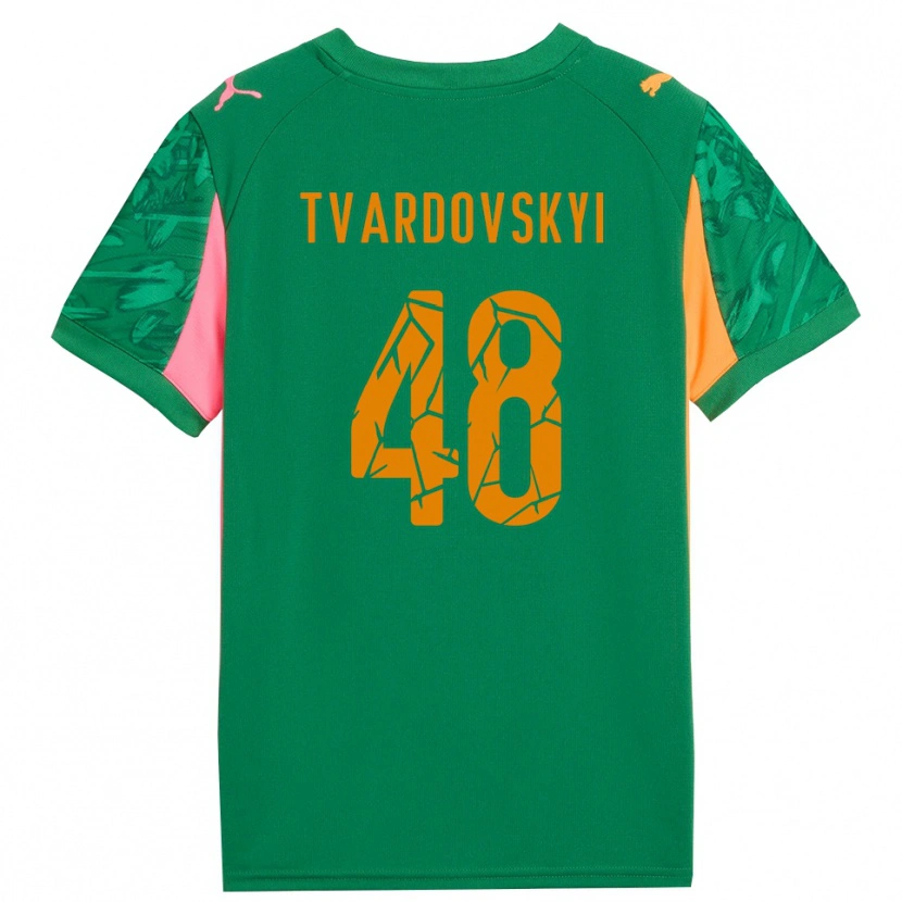 Danxen Dětské Denys Tvardovskyi #48 Zelená Oranžová Růžová Brankář Dresy 2025/26 Dres
