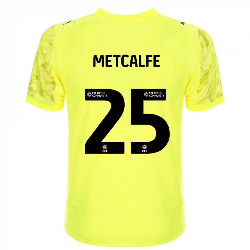 Danxen Dětské Max Metcalfe #25 Černá Žlutá Brankář Dresy 2025/26 Dres
